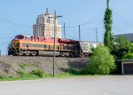 KCS 5017 passes beneath the Jefferson County Courthouse